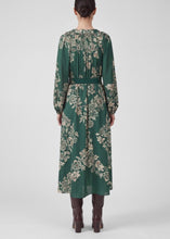 Load image into Gallery viewer, Printed Split Neck Belted Maxi Dress
