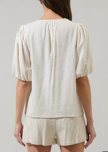 Natural Pleated Top