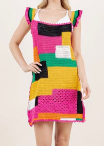 Crochet Patchwork Sleeveless Dress