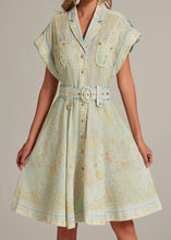 Load image into Gallery viewer, Printed Short Sleeve Shirt Dress
