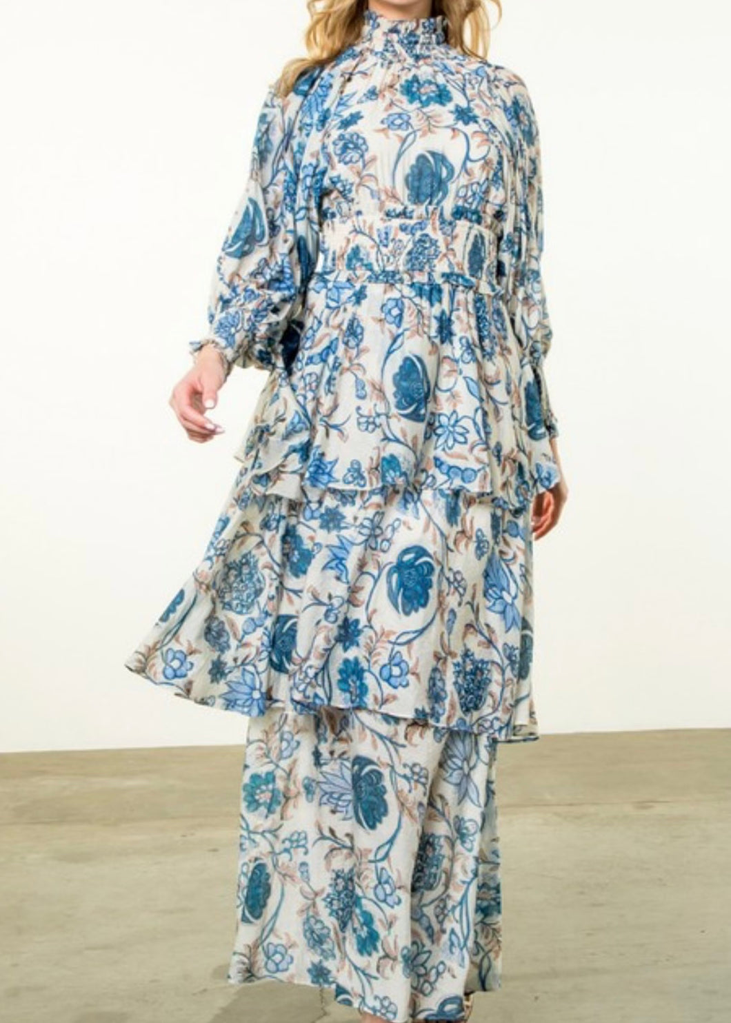 Tiered Floral Maxi Dress