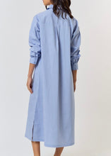 Load image into Gallery viewer, Blue Striped Button Down Maxi Dress
