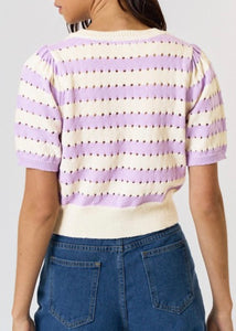 Lavender Stripe Sweater Top