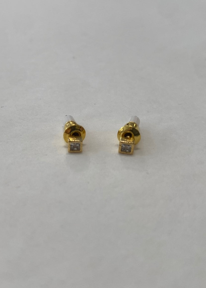 Mini Square CZ Stud