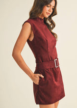 Load image into Gallery viewer, Mock Neck Belted Sleeveless Dress
