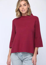 Load image into Gallery viewer, Berry Mock Neck Bell Sleeve Sweater
