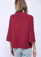 Load image into Gallery viewer, Berry Mock Neck Bell Sleeve Sweater
