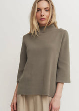 Load image into Gallery viewer, Olive Mock Neck Bell Sleeve Sweater

