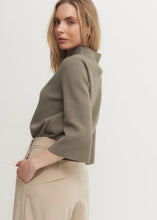 Load image into Gallery viewer, Olive Mock Neck Bell Sleeve Sweater

