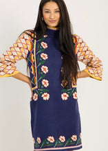 Load image into Gallery viewer, Printed Jacquard Knit High Neck Sweater Dress
