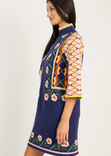 Load image into Gallery viewer, Printed Jacquard Knit High Neck Sweater Dress
