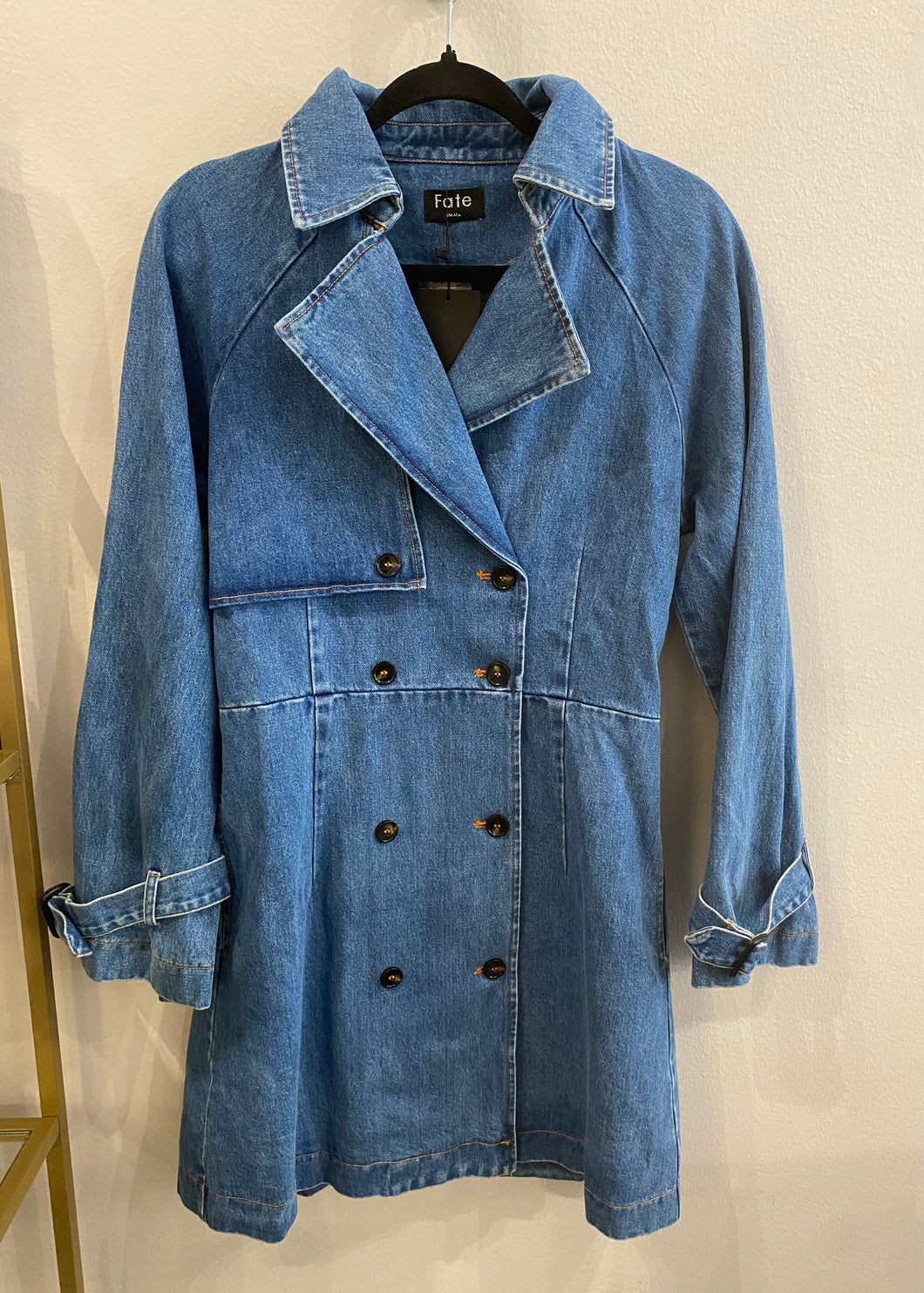 denim trench coat dress Fashion Week Denim Trench Coat