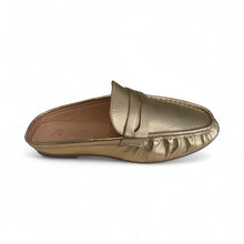 Load image into Gallery viewer, Gold Penny Loafer Mule

